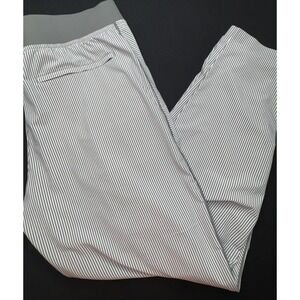 Athleta Brooklyn Textured Ankle Pant City Striped Gray Sz 16Jogger Tapered